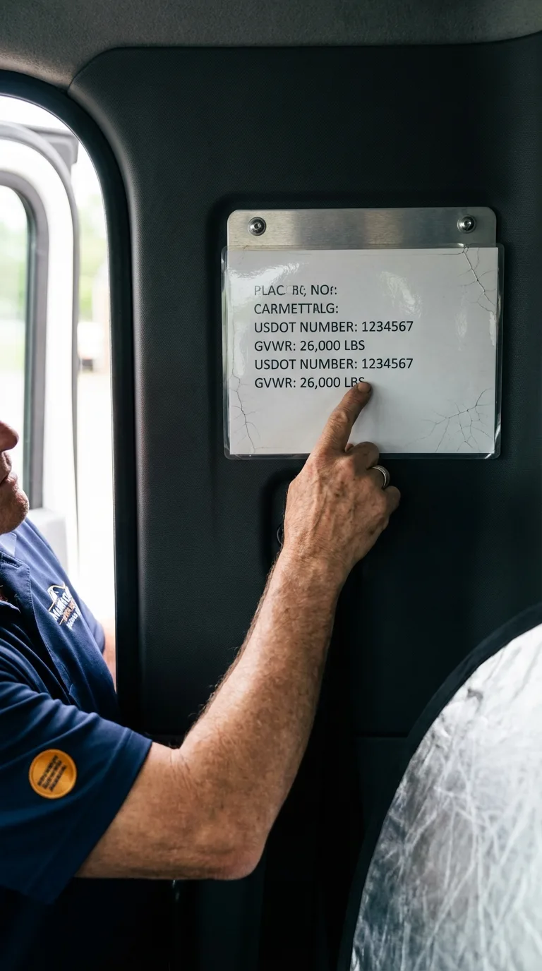 USDOT licensing placard verification in Red Hill